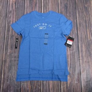 Nike Shirt Girls Large Blue Just Do It Graphic Tee Short Sleeve CI8288-435